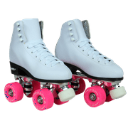 Epic Classic White and Pink Quad Roller Skates