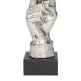 thumbnail image 6 of 5" x 17" Silver Porcelain Ceramic Quiet Gesture Mask Sculpture, by DecMode, 6 of 9