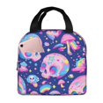 thumbnail image 1 of Fotbe colorful Skull mushroom rainbow Bolsa Térmica con Estampado y Forro de Aluminio Grueso Bolsa de Almuerzo con Bolsillo Frontal para Hombres y Mujeres, Ideal para Trabajo, Escuela, 1 of 8