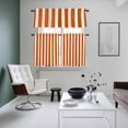 thumbnail image 4 of Burnt Orange Striped Kitchen Curtains Sets for Windows 24 Inch Length, Thanksgiving Orange White Stripes Rod Pocket Window Treatments Tier Curtains and Valances Set for Bedroom/Bathroom, 4 of 8