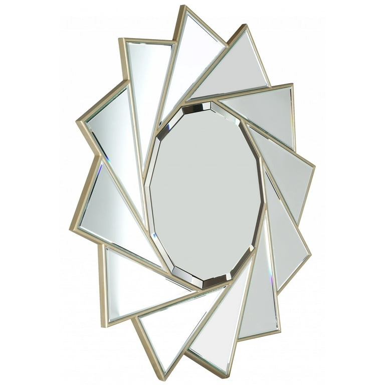 Roper Mid Century Modern Gold Frame Decorative Wall Mirror, Large (35 x 23.6) / Gold