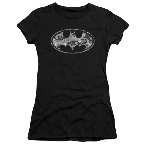 Batman Urban Camo Shield S/S Junior Women's T-Shirt Sheer Black