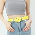 thumbnail image 5 of Women Vintage Candy Color Square Buckle Waistband Leather Belt Thin Waist Strap Trouser Dress Belts WHITE, 5 of 8
