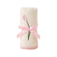 thumbnail image 2 of FEOLGEHLY Decorative Floral Hand Towels for Bathroom 13x 9 inch Tulip Lavender Hand Towels Coral Velvet Absorbent Bath Decor for Spring Yoga Spa Gift, White, 2 of 6
