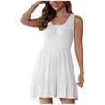 thumbnail image 2 of BEFOKA Robe Grande Taille pour Femmes, Robe d'Été en Solde pour Femmes, Robe d'Été Unie Sans Manches à Col Rond, 2 of 5