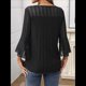 thumbnail image 4 of Blusa Elegante con Volantes para Mujer, 3/4, Cuello Redondo, Doble Capa, , Túnica. Negro XXL, 4 of 9
