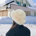 thumbnail image 4 of hengtong Cossack Hat Russian Hat Women Thick Winter Faux Hat for Hiking Motorbike Camel Color, 4 of 8