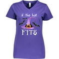 thumbnail image 3 of Inktastic If the Hat Fits Halloween Witch Hat and Bats Women's V-Neck T-Shirt, 3 of 5