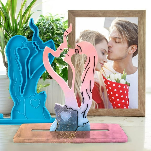 Steadline Couple Silicone Resin Mold Romantic Valentine's Day DIY Craft Kit with Mirror Finish Unique Home Decor Gift for Couples Anniversary Celebration Present