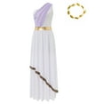 thumbnail image 3 of TiaoBug Womens Greek Roman Costume Queen Princess Praise Dance Performance Toga Dress Lavender 4XL, 3 of 7