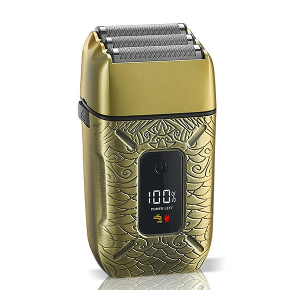 Men's Electric Beard Trimmer with 3 Heads Shaving Foil Razor Bald Head Shaver Full Body Washable Dry and Use Rechargeable with Digital Display
