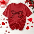 thumbnail image 1 of Offre à Durée Limitée Iumwxz T-Shirts Basiques Décontractés Plissés Amples pour Femmes Blouses pour Femmes T-Shirts Graphiques avec Nœud Col Rond Manches Courtes Blouses Hauts pour Dames Doux et Confortables pour Courir Commander, 1 of 4