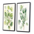thumbnail image 3 of Designart "Minimalistic Eucalyptus Essence in White and Green VI" Floral Framed Wall Art Set Of 2 - White Floral Framed Canvas Set For Living Room Decor, 3 of 7