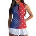 thumbnail image 3 of HUIACONG American Flag Star Pattern Soft Women's Sleeveless Golf Shirts, Breathable V Neck Workout Tank Tops for Sports Tennis Outdoor, 3 of 7