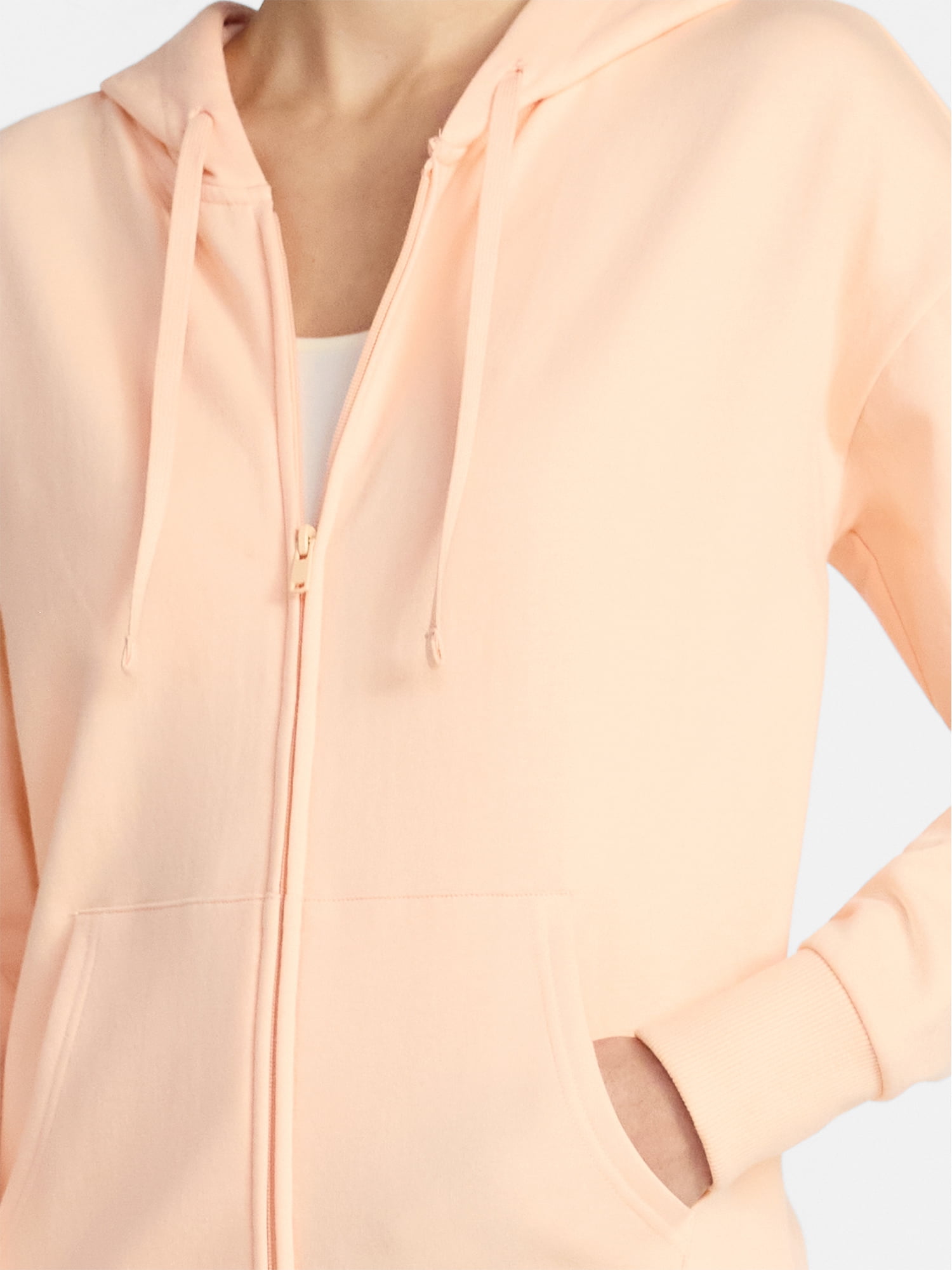 Time and Tru Women's and Women’s Plus Zip Front Fleece Hoodie Jacket, Sizes XS-4X