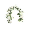 thumbnail image 3 of Blueek Artificial Wedding Arch Flowers - 6ft - Eucalyptus Leaf Vines for Outdoor Decoration, Simulation Faux Floral Garland, White, 3 of 6