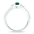 thumbnail image 3 of SZUL Women's Emerald and Diamond Wave Ring in 10K White Gold, 3 of 5