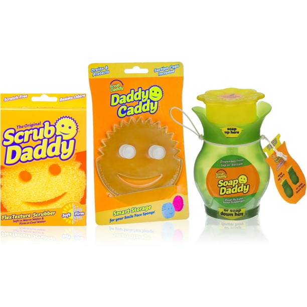 2 Pack Scrub Daddy Daddy Caddy, Scrub Daddy, Soap Daddy Bundle 1 ea