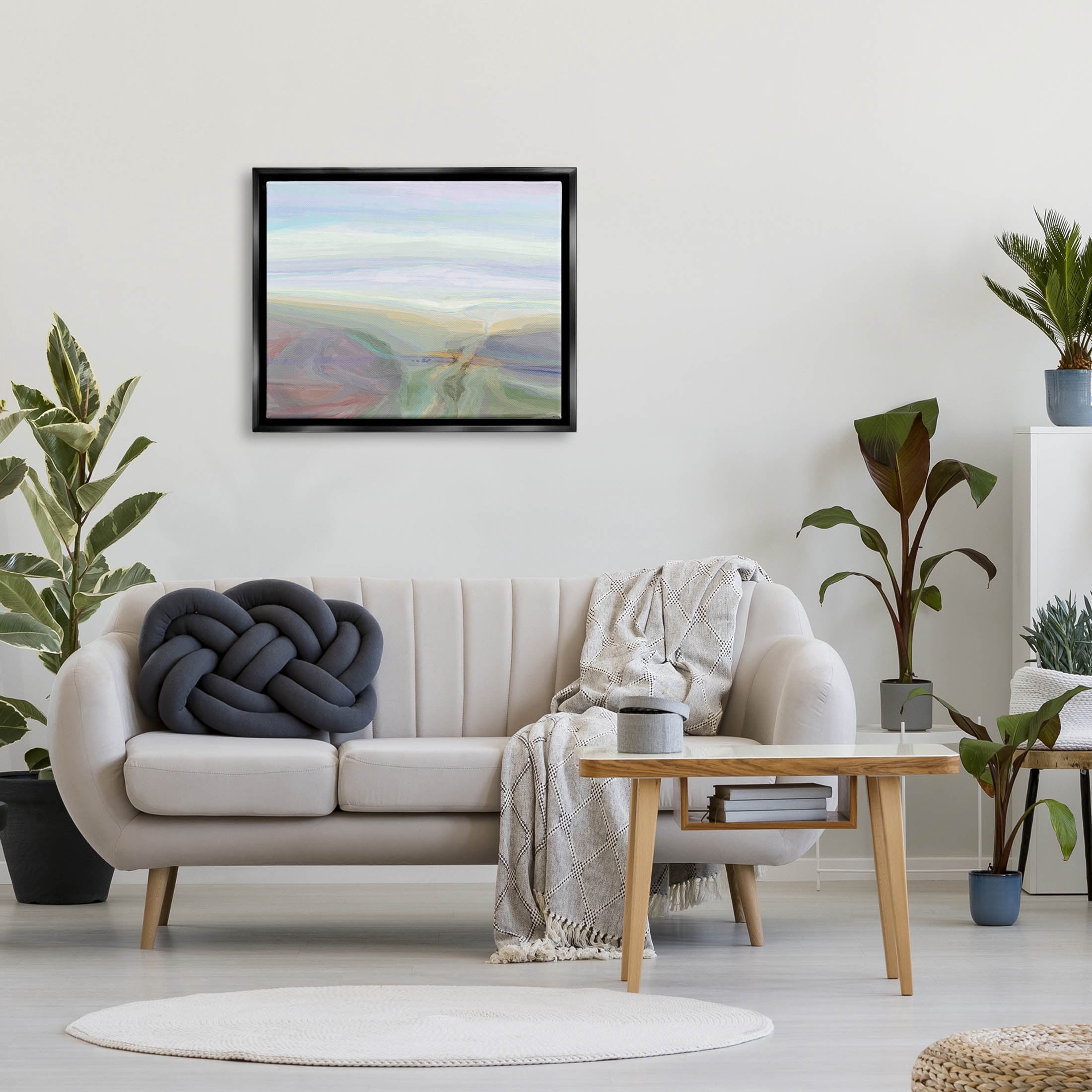 Abstract Pastel Canyon Landscape Abstract Graphic Art Jet Black Framed Art Print Wall Art