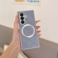 thumbnail image 3 of For Samsung Galaxy Z Fold 7 Phone Case,Silver Bumper Design,Bling Glitter Cute Wavy Pattern Back,Compatible with Mag-safe,Ultra Slim Anti-Scratch Shockproof Durable Phone Case,Silver, 3 of 7