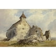 thumbnail image 2 of Charles John Hills 18x13 Black Ornate Wood Framed Double Matted Museum Art Print Titled - Chapel Ruins (1872), 2 of 5