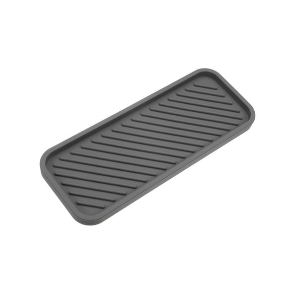 Unique Bargains Soap Dish Keep Soap Dry for Home Bathroom Kitchen Silicone Gray 22.8x9cm