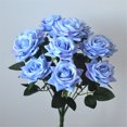 thumbnail image 2 of Toystoory Un ramo 12 cabezas rosa artificial simulación de seda flores falsas decoración de la boda con flores decoración del hogar Flores artificiales Azul Toystoory HA7116-03B, 2 of 6