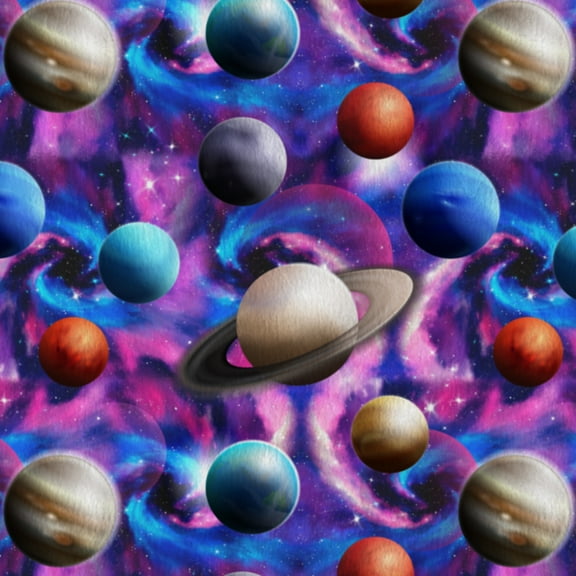 David Textiles 60" x 1.5 yard 100% Polyester Anti-pill Fleece Our Universe Sewing & Craft Precut Fabric