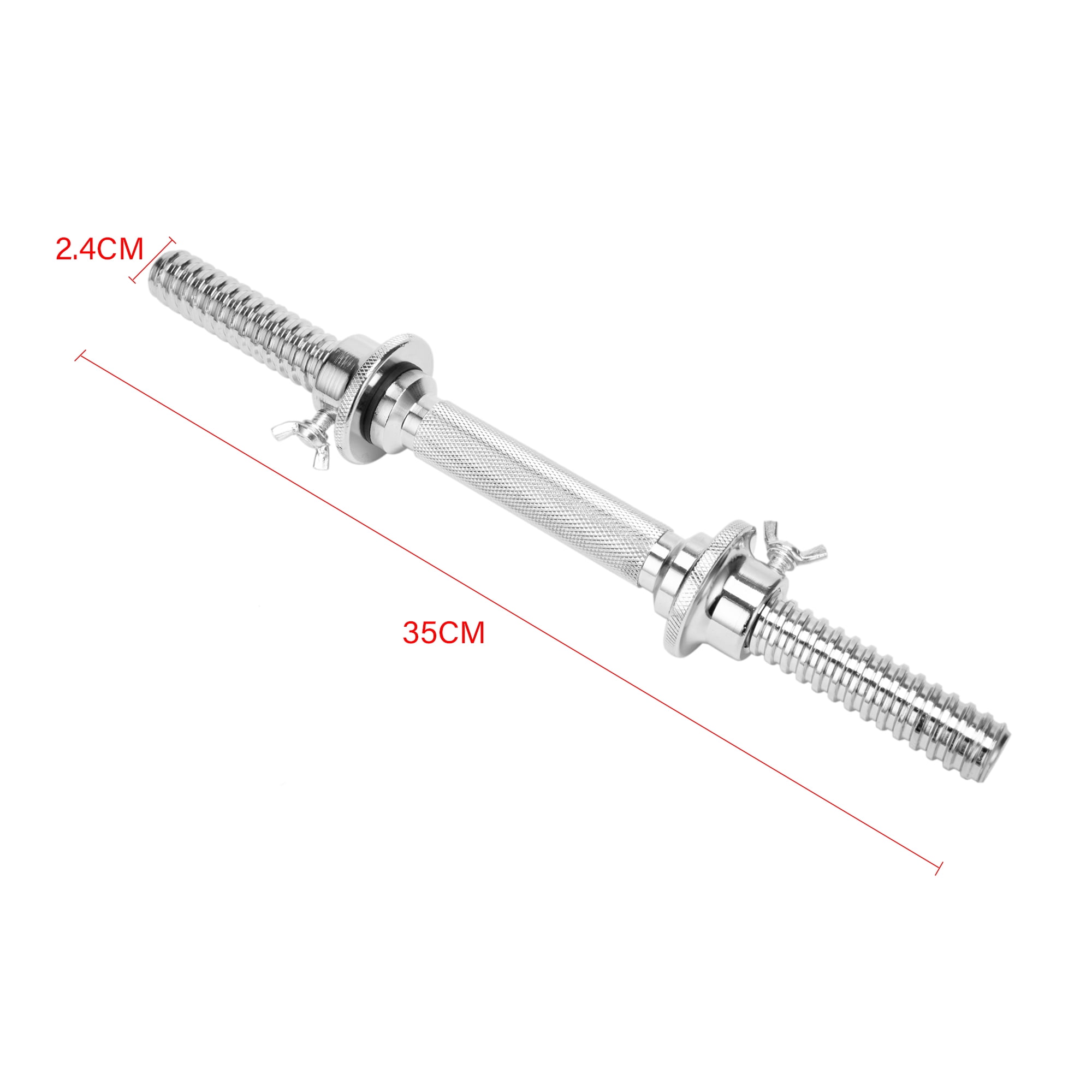 1 Pair 13.7"-20" Soild Stainless Steel Heavy Chrome Dumbbell Bars for Exercise Spinlock Collars Weight Lifting Standard Adjustable Chrome Threaded Dumbbell Handles