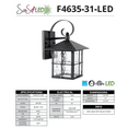 thumbnail image 2 of Luminance Sunset Lighting F4631-31-LED Outdoor Lantern - Water Glass, DOB - with Black Finish, 2 of 2