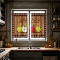 thumbnail image 6 of Apples Kitchen Curtain Set with Valance - 3 Piece Short Tier Panels & Swag, Washable Polyester Farmhouse Window Treatments for Sink, Light Filtering Decorative Drapes, 6 of 7