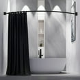 thumbnail image 2 of Curved Shower Curtain Rod, Adjustable Arched Shower Curtain Rod, Stainless Steel SUS304 Rustproof Expandable Shower Cartain Rod for Bathtub. Black Color, 2 of 8