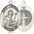 thumbnail image 3 of Extel Large Oval Pewter St. Benedict Medal, Made in USA, 3 of 10