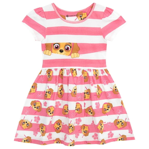 PAW Patrol Girls' Short Sleeve Dress, Sizes 2T-8 Daywear, Child