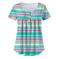 thumbnail image 2 of Gibobby Playera Corte clásico para Mujer Estilo mujer Top Oculto Ombligo Botón Versión larga Top Verano Camiseta manga corta Camisa que fluye Camisa vestir (Rosa,XL), 2 of 4