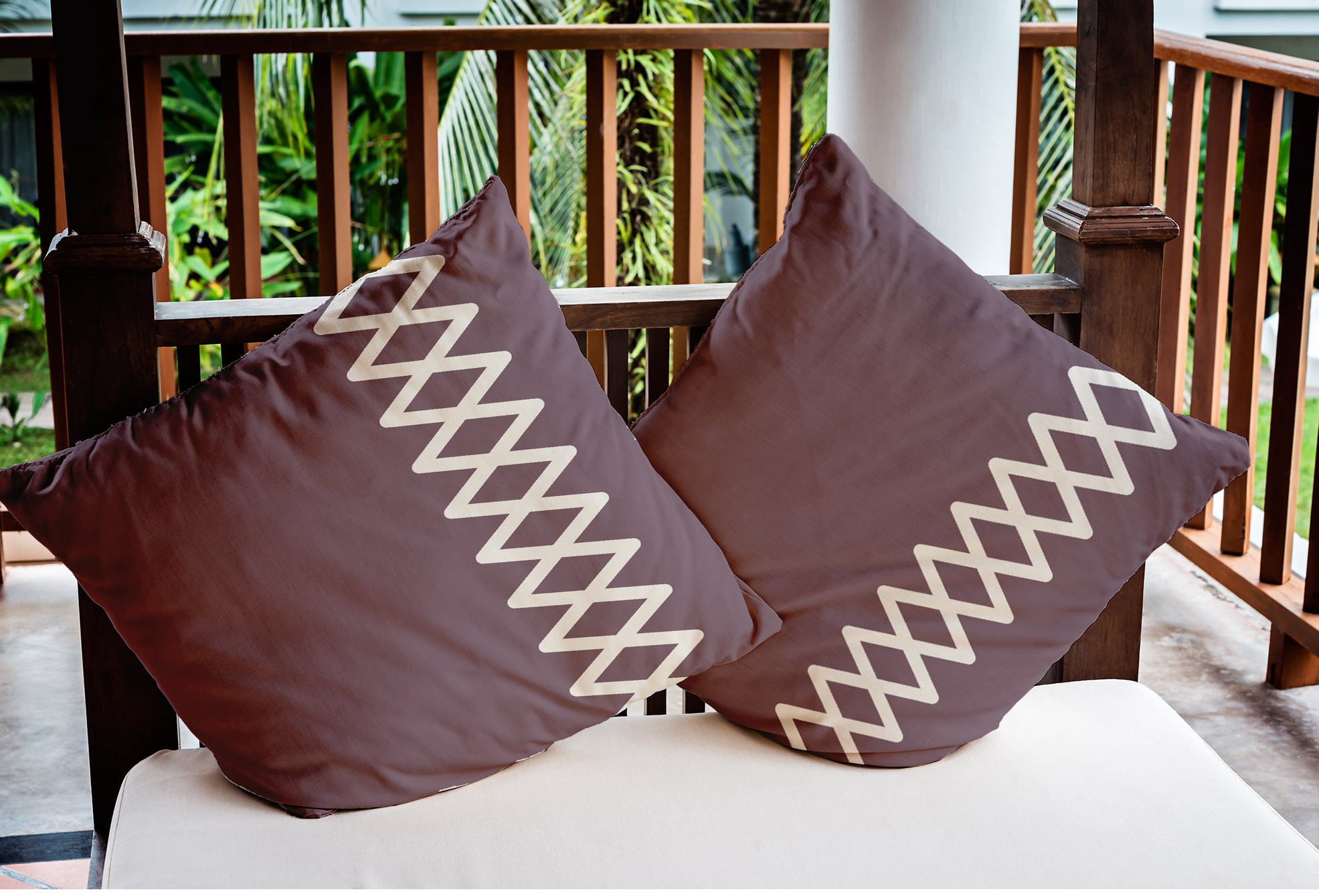 Simply Daisy 18" x 18" Zipper Stripe Nautical Indoor/Outdoor Throw Pillow