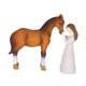 thumbnail image 2 of Girl abraza el adorno de resina de la niña de la figura de caballos Regalos de de adoración coleccionable para niña y estatua de caballos para Naranja, 2 of 8