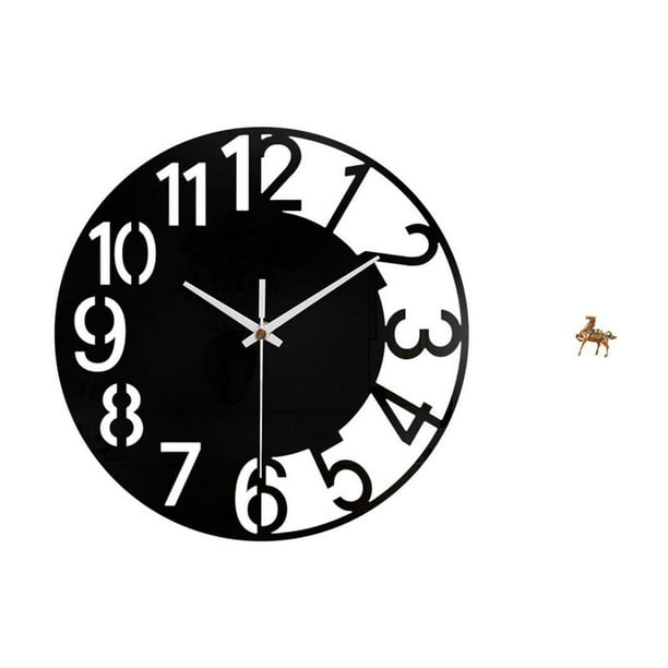 Reloj de pared grande,Reloj de pared acrílico silencioso y moderno,Reloj de pared grande para oficina,silencioso,fácil de leer y sencillo.,Figura de caballo,Adorno de caballo,escultura
