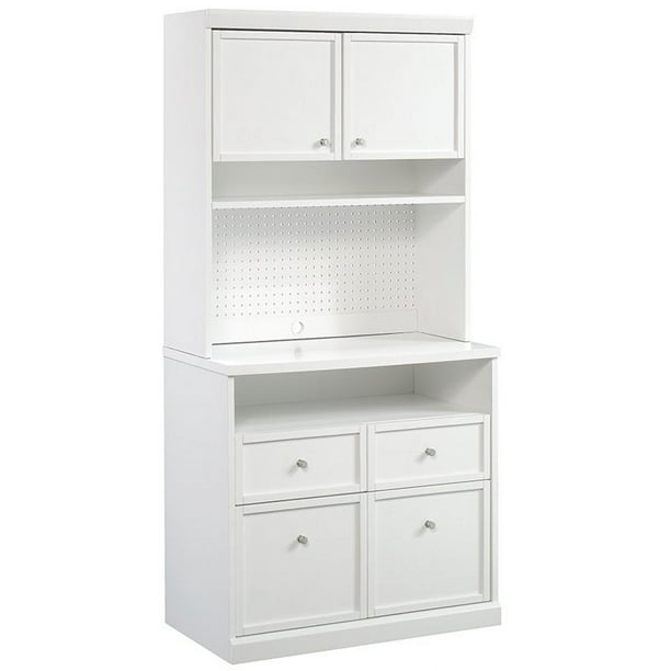 Sauder Craft Pro Storage Cabinet with Hutch in White Walmart