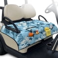 thumbnail image 2 of COEQINE Quilted Golf Cart Seat Cover, Folds Like a Bag with Handle for Easy Carry, Universal Fit 51.2"x30.3" for EZGO Yamaha Club Car 2-Seaters, 4 Pockets, Blue Hibiscus Floral, 2 of 8