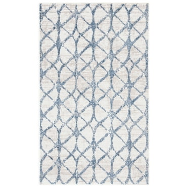 SAFAVIEH Amelia Floella Geometric Distressed Area Rug, Grey/Blue, 3' x 5'