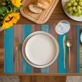 thumbnail image 4 of Brown Wooden Grain Placemats Set of 4, Farmhouse Mottled Country Planks Placemats for Dining Table, Place Mats for Kitchen Tabletop, Waterproof Wipeable Dining Table Mats Set, 4 of 9