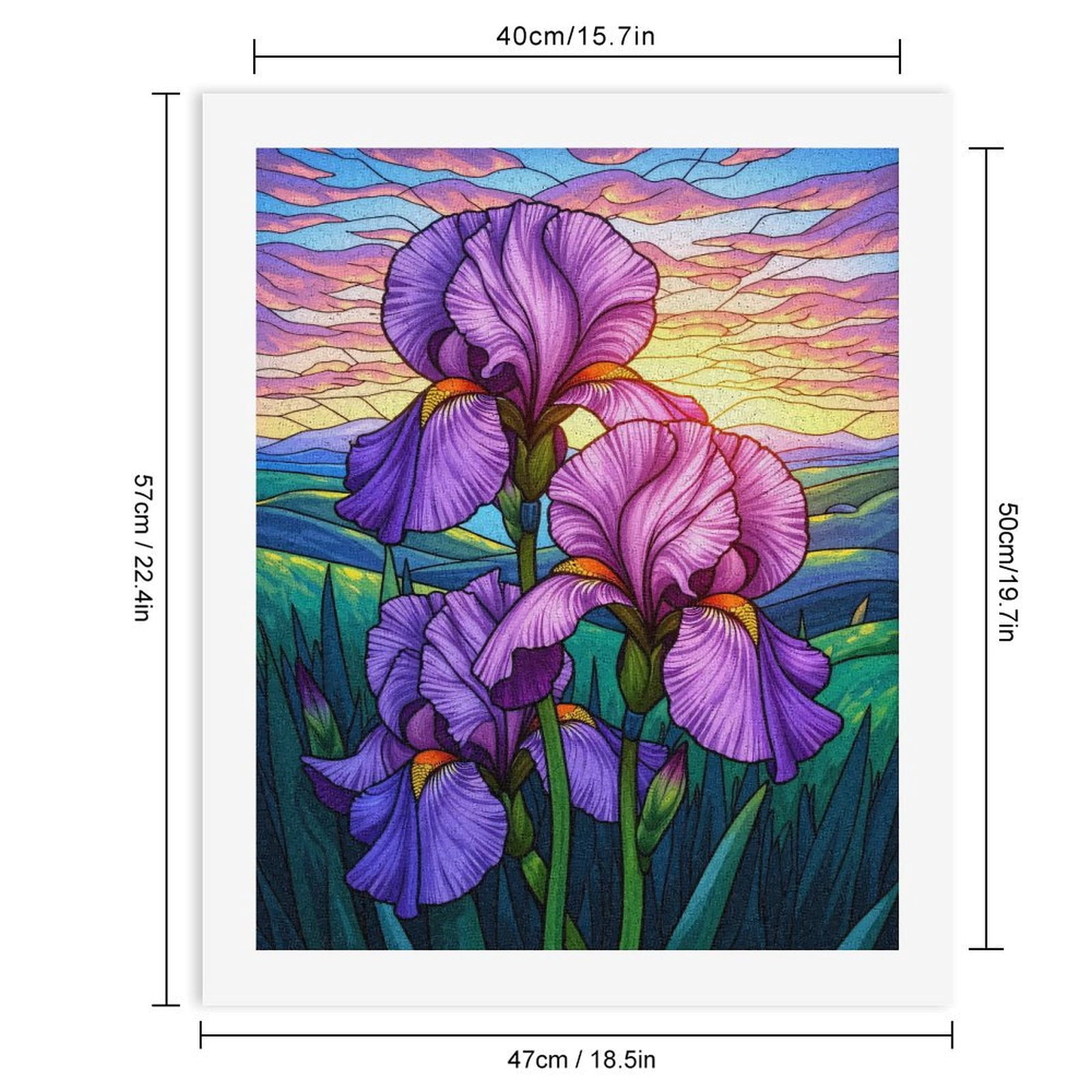 Paint by Numbers Kit for Adults, Purple Sunset Blooming Irises Paint by Numbers, Easy Paint by Numbers Kit for Adults Beginner, DIY Adult Paint by Number Kits on Canvas, Home Decor