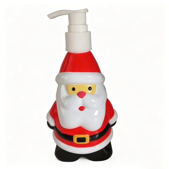 Santa Soap Dispenser, Christmas Pump Bottle, Refillable Seasonal Liquid Soap Container, for Bathroom and Kitchen Counters