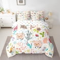 thumbnail image 2 of Erosebridal Pink Pig Comforter Set 7 Piece Twin Kawaii Pigs Bed In A Bag With Sheets ,Cute Cartoon Farm Animal Bedding Set Woodland Leaves Flower Sheet Set With Comforter, 2 of 5