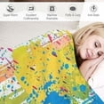 thumbnail image 3 of Wuche Novelty Throw Blanket Super Soft Throw Blanket for Bed, Couch, Living Room, Home, Sofa, Office All Season Paint Splatter Colorful Throw Blanket ，Various Sizes White, 3 of 6