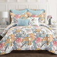 thumbnail image 1 of Lush Decor Blue and Yellow Sydney 7-Piece Comforter Set Luxury Bedding (King), 1 of 5