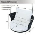 thumbnail image 2 of Wicker Rattan Outdoor Patio Swing Chair, Single Person Rattan Woven Swing Chair, 33.8" Hanging Seat with Adjustable Rope,Cushion,Pillow, Swing Bench for Garden, Backyard, Pond (Black+White/Single), 2 of 6