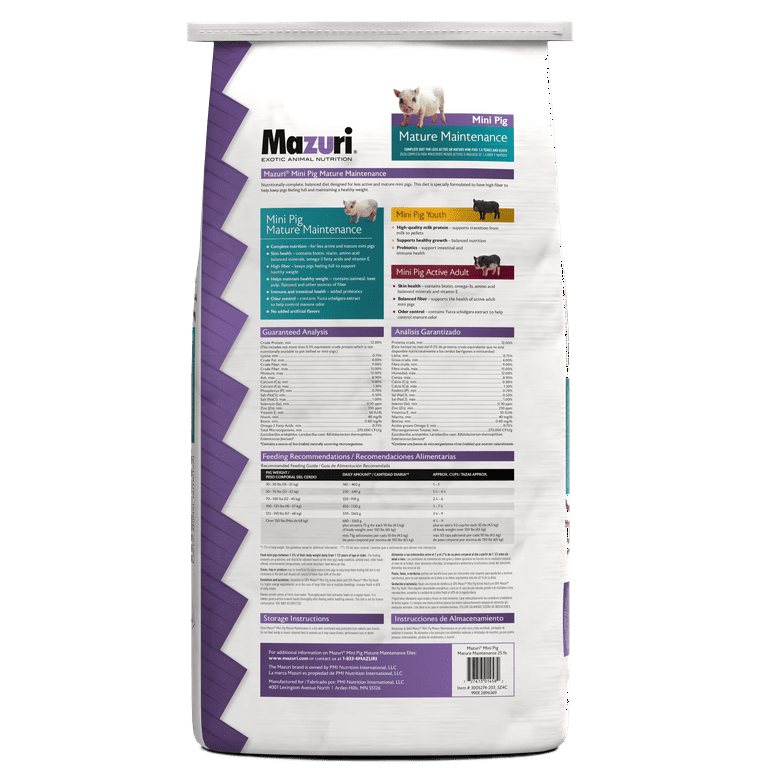 Mazuri Nutritionally Complete Mini Pig Mature Maintenance Food Mini Pig Feed 25 lbs Walmart