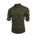 thumbnail image 4 of TIHLMK T-Shirts Blouse Women's Fashion Solid Loose T-shirt Long Sleeves Blouse Round Neck Casual Tops Buttons Cardigan Green, 4 of 5